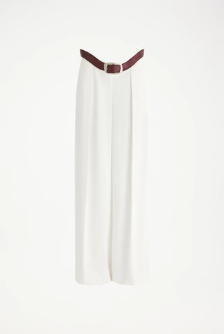 The White Curved Suit Pants