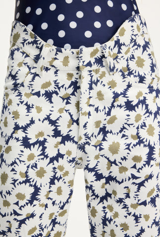 The Curved Denim Flower Jeans